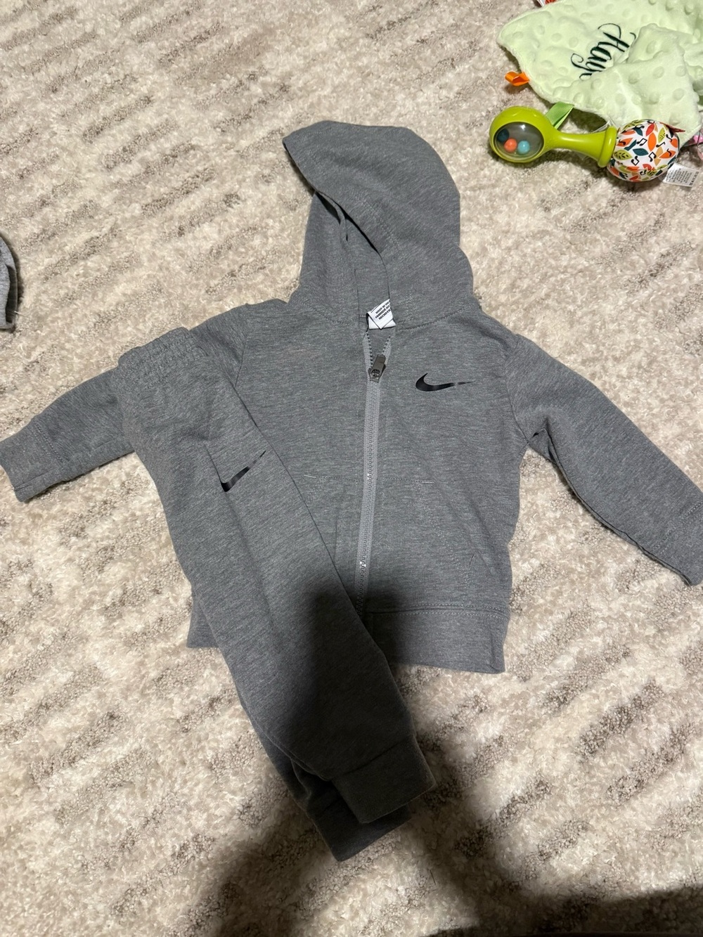 Nike Toddler Gray Zip-Up Hoodie and Pants Set